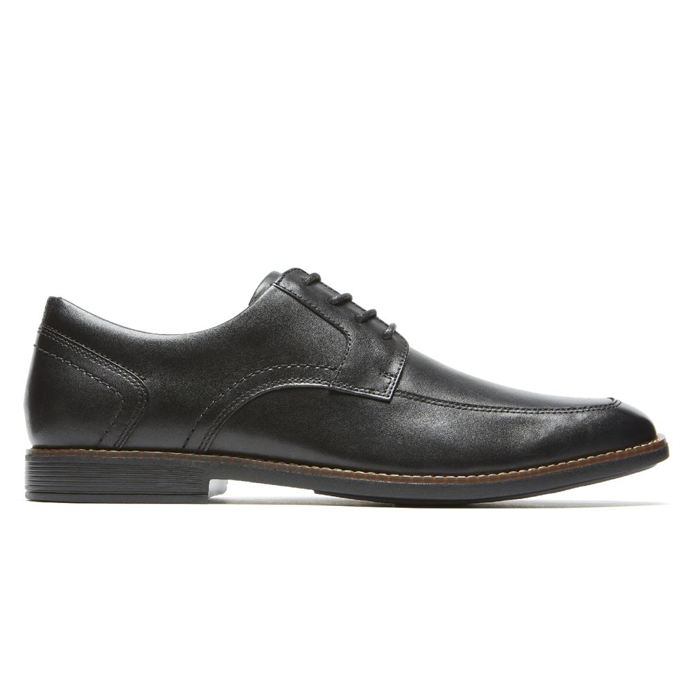 Sapatos Oxford Homem Rockport Slayter Apron Toe Pretas,Portugal IMGSB-8465